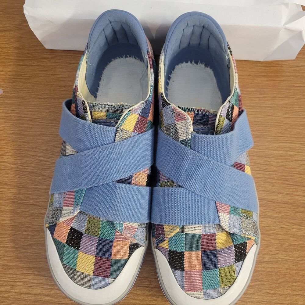 KEEN Size 8 Slip On Flats Checkered Multi Color Sneakers Elastic Ban Closure - Picture 5 of 8